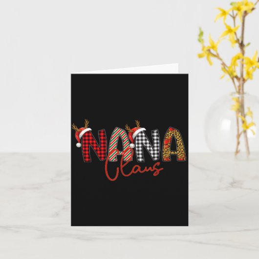 Nana Clause, Nana Christmas Shirt, Nana Santa Clau Kaart (Gele Bloem)