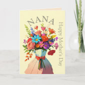 NANA Custom Vibrant Bloemen Foto Moederdag Kaart (Voorkant)