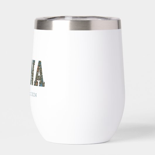 Nana customized year - trendy floral Coffee Mug (Achterkant)