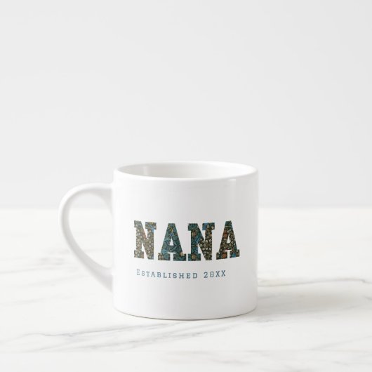 Nana customized year - trendy floral Coffee Mug Espresso Kop (Links)