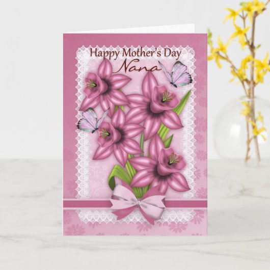 Nana, de Kaart van het Moederdag met Gele (Gele Bloem)