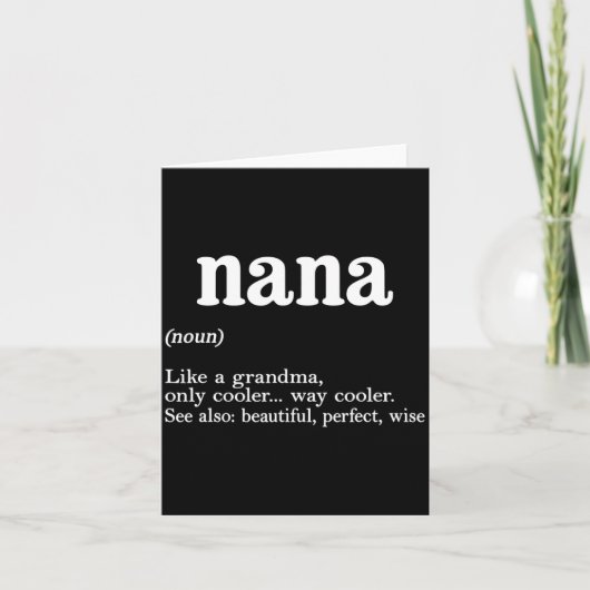 Nana Definition Funny Mom Mothers Day  Kaart (Voorkant)