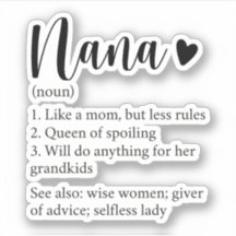 Nana Definition, Gift for Grandma Grandmoeder