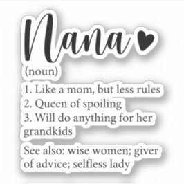 Nana Definition, Gift for Grandma Grandmoeder Sticker