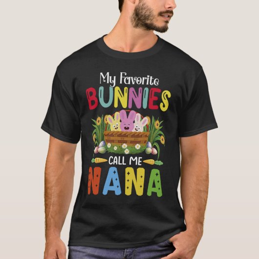 Nana Easter Bunny Happy Easter Day Grandma Mom T-shirt (Voorkant)