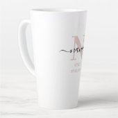 Nana Elegante Script Monogram Roze Latte Mok (Linkerhoek)