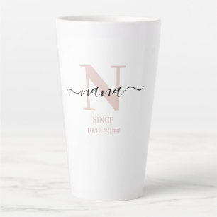 Nana Elegante Script Monogram Roze Latte Mok