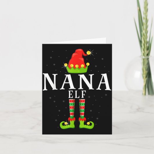 Nana Elf Christmas Matching Xmas Pajama  Kaart (Voorkant)