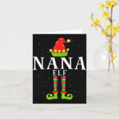 Nana Elf Christmas Matching Xmas Pajama  Kaart (Gele Bloem)