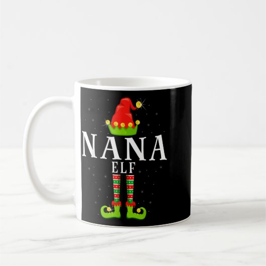 Nana Elf Christmas Matching Xmas Pajama  Koffiemok (Links)