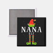 Nana Elf Christmas Matching Xmas Pajama  Magneet (Voorkant / Achterkant)