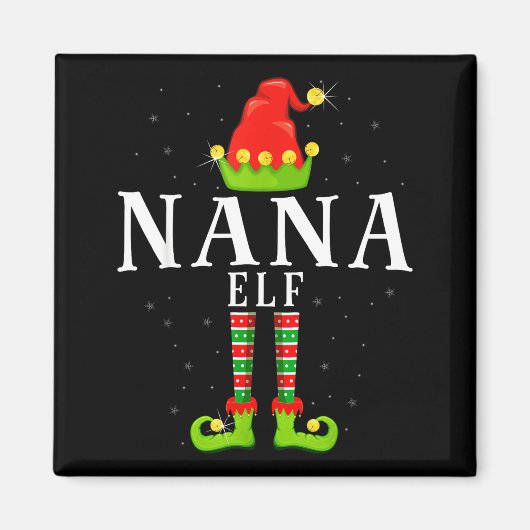Nana Elf Christmas Matching Xmas Pajama  Magneet (Voorkant)