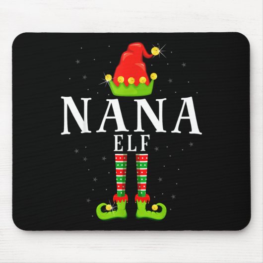 Nana Elf Christmas Matching Xmas Pajama Muismat (Voorkant)