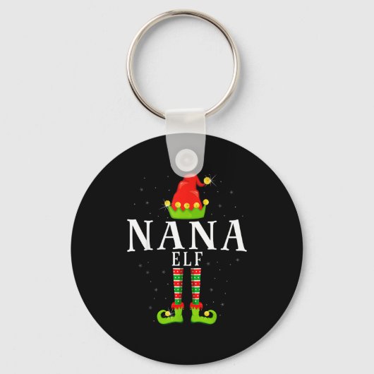 Nana Elf Christmas Matching Xmas Pajama Sleutelhanger (Voorkant)