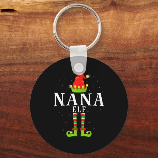 Nana Elf Christmas Matching Xmas Pajama  Sleutelhanger (Voorkant)