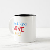 Nana en Papa Love Me Tweekleurige Koffiemok (Voorkant links)