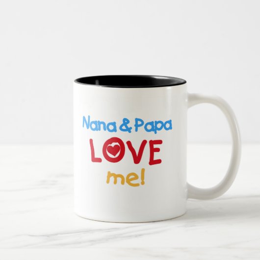 Nana en Papa Love Me Tweekleurige Koffiemok (Rechts)