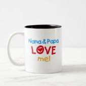 Nana en Papa Love Me Tweekleurige Koffiemok (Links)