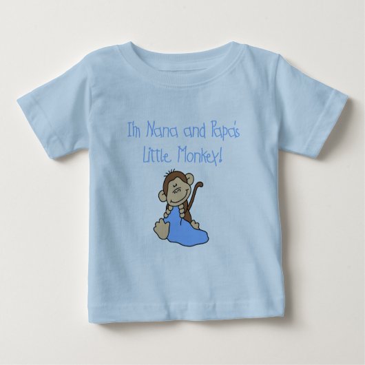 Nana en Papa's aap - Blauwe T-shirts en geschenken (Voorkant)