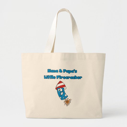 Nana en Papa's kleine Firecracker Tshirts Grote Tote Bag (Voorkant)