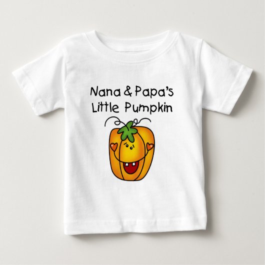 Nana en Papa's Little Pumpkin T-shirts (Voorkant)