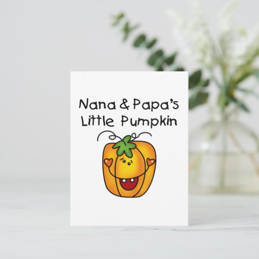 Nana en Papa's Little Pumpkin T-shirts Briefkaart (Staand voorkant)