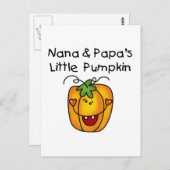 Nana en Papa's Little Pumpkin T-shirts Briefkaart (Voorkant / Achterkant)