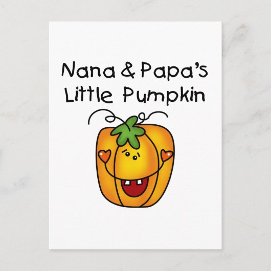 Nana en Papa's Little Pumpkin T-shirts Briefkaart (Voorkant)