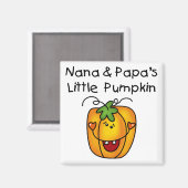 Nana en Papa's Little Pumpkin T-shirts Magneet (Voorkant / Achterkant)
