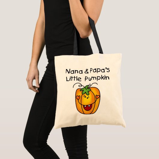 Nana en Papa's Little Pumpkin T-shirts Tote Bag (Voorkant (product))