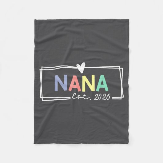 Nana Est 2026 Promoted To Grandma 2026 For Grandmo Fleece Deken (Voorkant)