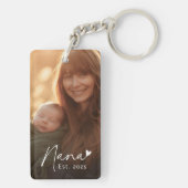 Nana Est jaar handgeschreven script met hart foto Sleutelhanger (achterkant)