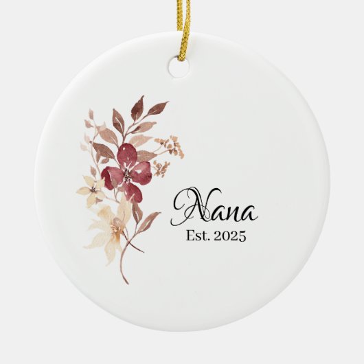Nana Est. Year – New Grandma Milestone Keramisch Ornament (Voorkant)