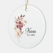 Nana Est. Year – New Grandma Milestone Keramisch Ornament (Links)