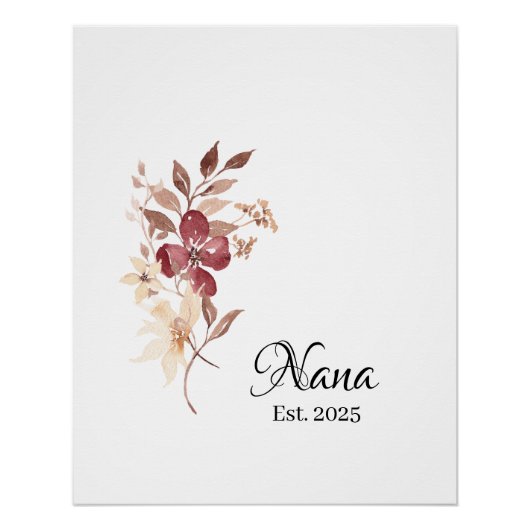 Nana Est. Year – New Grandma Milestone Perfect Poster (Voorkant)