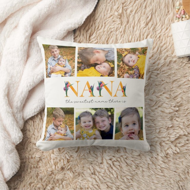 Nana Floral Custom Photo Tulips Sierkussen (Deken)