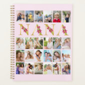 Nana Floral Gold Letters 24 Verticale fotocollage Planner (Voorkant)