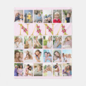 Nana Floral Letters 24 Verticale foto Collage Pink Fleece Deken (Voorkant)