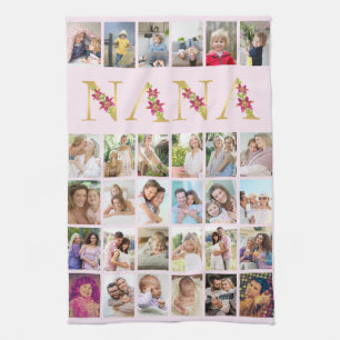 Nana Floral Letters 30 Verticale foto Collage Pink Theedoek