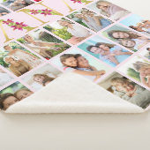 Nana Flower Letters 24 Vertical Photo Collage Pink Sherpa Deken (3/4)