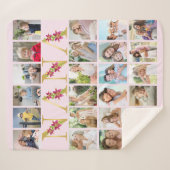 Nana Flower Letters 24 Vertical Photo Collage Pink Sherpa Deken (Voorkant (horizontaal))