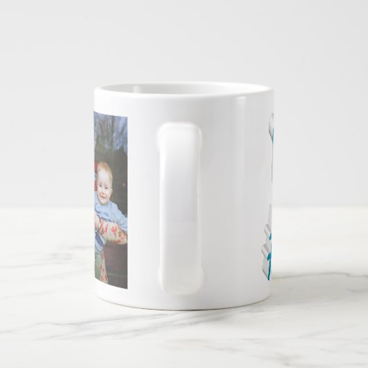 Nana Foto sky blue text Giant Coffee Mok (Achterkant)