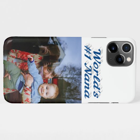 Nana foto zee blauwe tekst iPhone case iPhone Hoesje (Achterkant horizontaal)