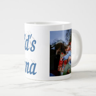 Nana Foto zee blue text Giant Coffee Mok