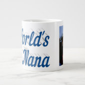 Nana Foto zee blue text Giant Coffee Mok (Voorkant)