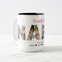 Nana Fotocollage Letter Cutout Oma Afbeelding Tweekleurige Koffiemok