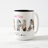 Nana Fotocollage Letter Cutout Oma Afbeelding Tweekleurige Koffiemok (Voorkant rechts)