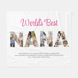 Nana Fotocollage Letter Cutout Oma Verjaardag Fleece Deken