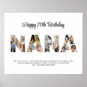 Nana Fotocollage Letter Cutout Oma Verjaardag Poster (Voorkant)