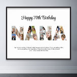 Nana Fotocollage Letter Cutout Oma Verjaardag Poster<br><div class="desc">Vier de speciale momenten met je oma met dit oma Fotocollage ontwerp. Dit aanpasbare ontwerp is perfect voor het creëren van een gepersonaliseerd en oprecht cadeau voor Moederdag en verjaardagsviering. Maak een prachtige collage met het woord NANA, met gekoesterde momenten, het creëren van een visuele reis van de kostbare herinneringen...</div>